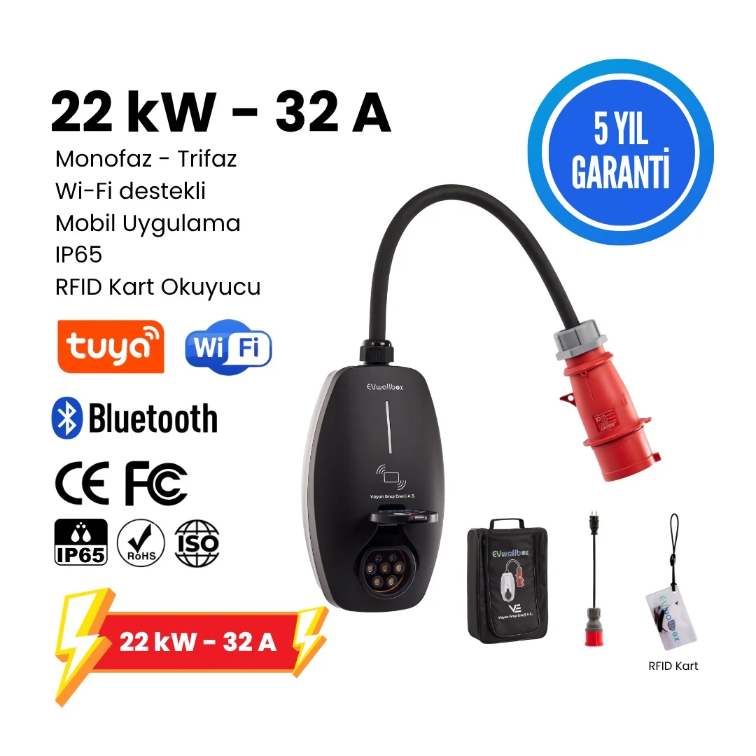 EVwallbox 22KW V3 Elektrikli Araç şarj cihazı