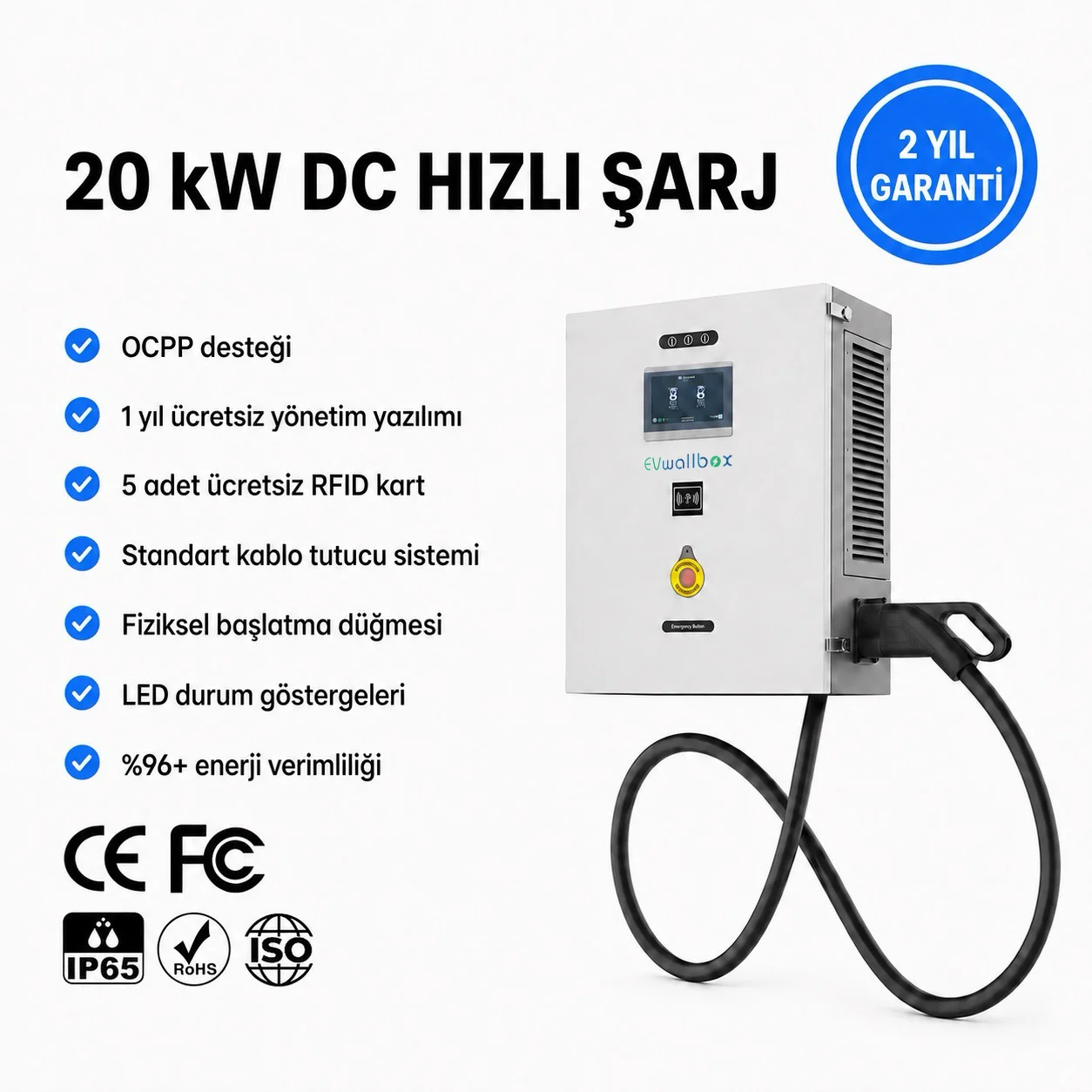EVwallbox 20 kW DC Hızlı Şarj İstasyonu